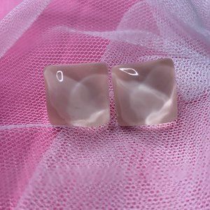 Pink Square Studs